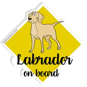 Pegatina Labrador on board o Labrador a bordo