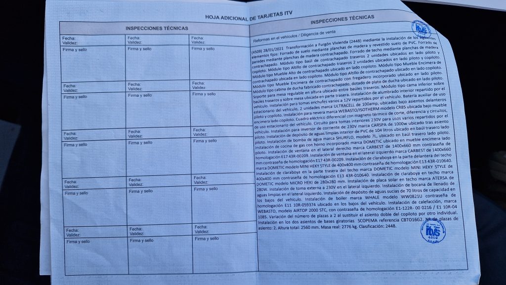 incluir elementos camper en ficha técnica