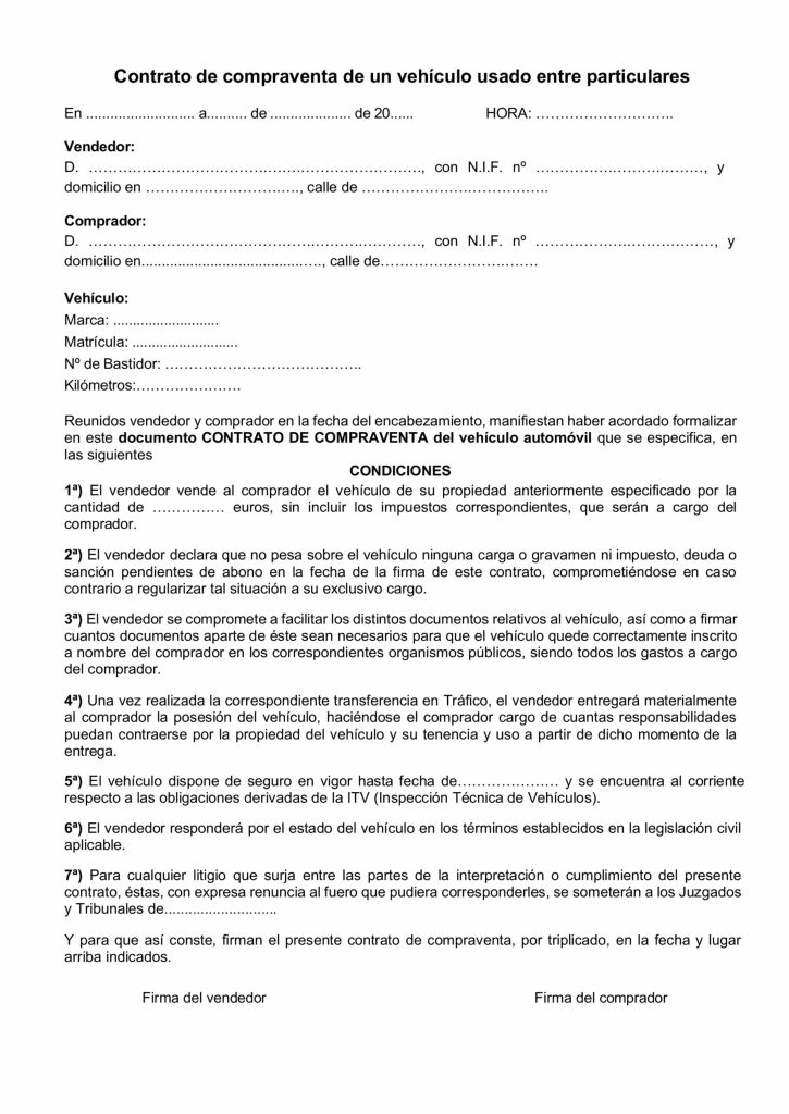 modelo contrato compraventa
